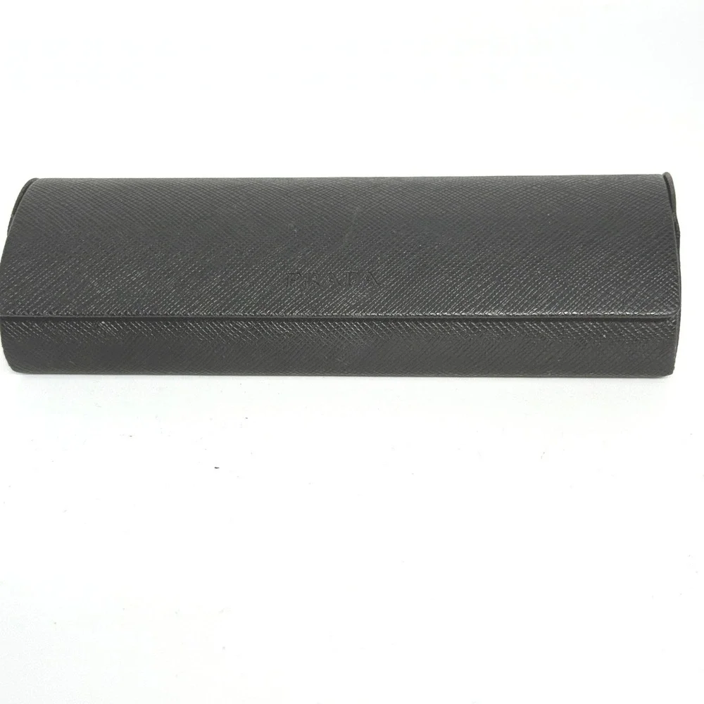 Prada Black Saffiano Leather Hard Eyeglasses Sunglasses Case Magnetic Closure 2